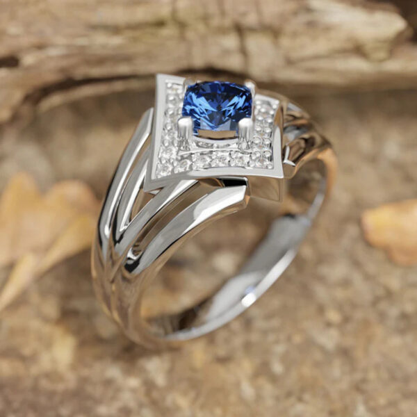 Womens Diamond-shaped Geometric Micro-pave Cubic Zirconia Multi-layer Ring - Image 8