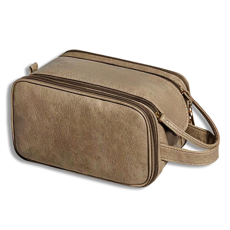 Travel Toiletry Bag For Women Men, Large Travel Toiletry Organizer Makeup Bag, Hanging Cosmetic Bag Kit Leather Skin Care Waterproof Shaving Bag - Image 6