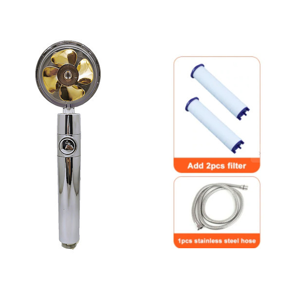 Shower Head Water Saving Flow 360 Degrees Rotating With Small Fan ABS Rain High Pressure Spray Nozzle Bathroom Accessories - Image 85