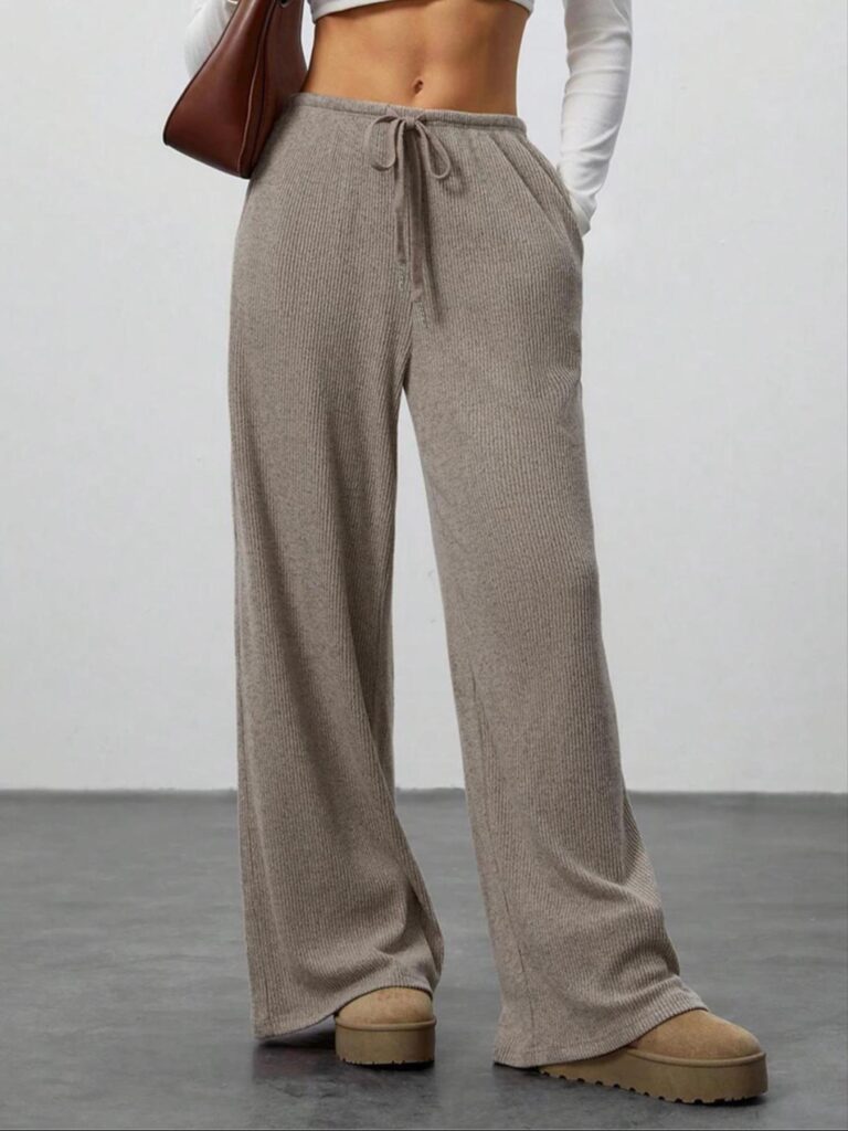 Women's Solid-color Casual Straight-leg Pants