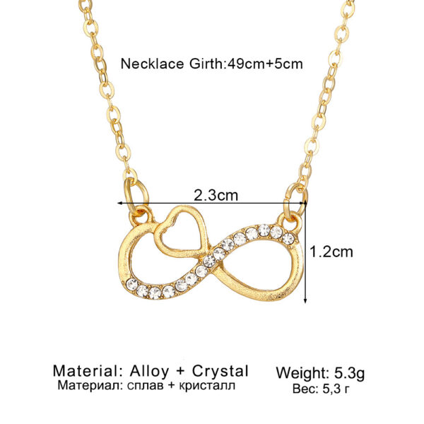 Infinite Symbol Necklace Choker Minimalist Light Luxury - Image 2