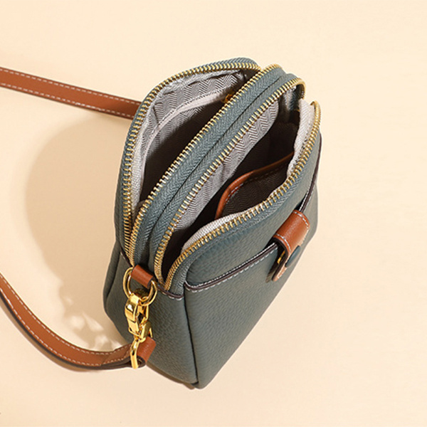 Lychee Pattern Mobile Phone Bag Small High Quality Leather Crossbody Bags For Women Wallet - Image 7