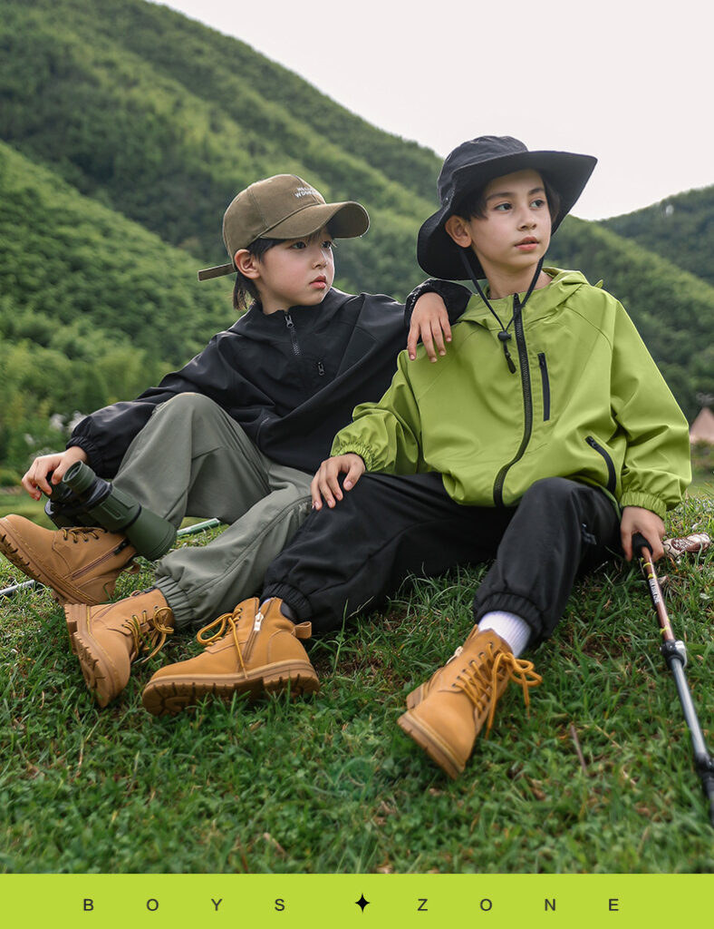 Hooded Windproof Outdoor Jacket For Older Children