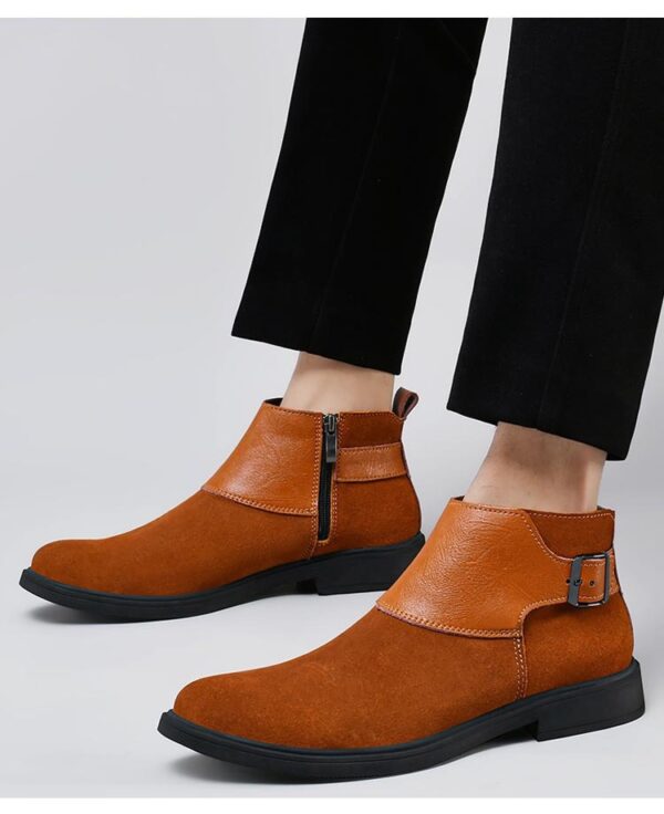 High-top British-style Leather Zip-up Ankle Boots - Image 14