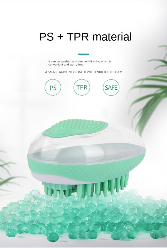 Dog Cat Bath Brush 2-in-1 Pet SPA Massage Comb Soft Silicone Pets Shower Hair Grooming Cmob Dog Cleaning Tool Pet Products