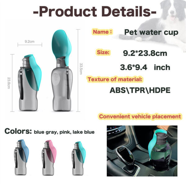800ml Dogs Water Bottle Portable High Capacity Leakproof Pet Foldable Drinking Bowl Golden Retriever Outdoor Walking Supplies Pet Products - Image 14