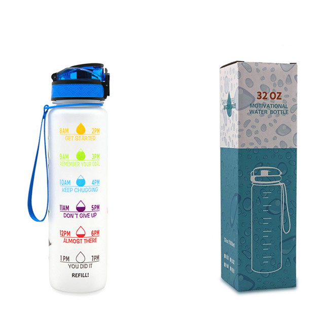 1L Tritan Water Bottle With Time Marker Bounce Cover Motivational Water Bottle Cycling Leakproof Cup For Sports Fitness Bottles - Image 31