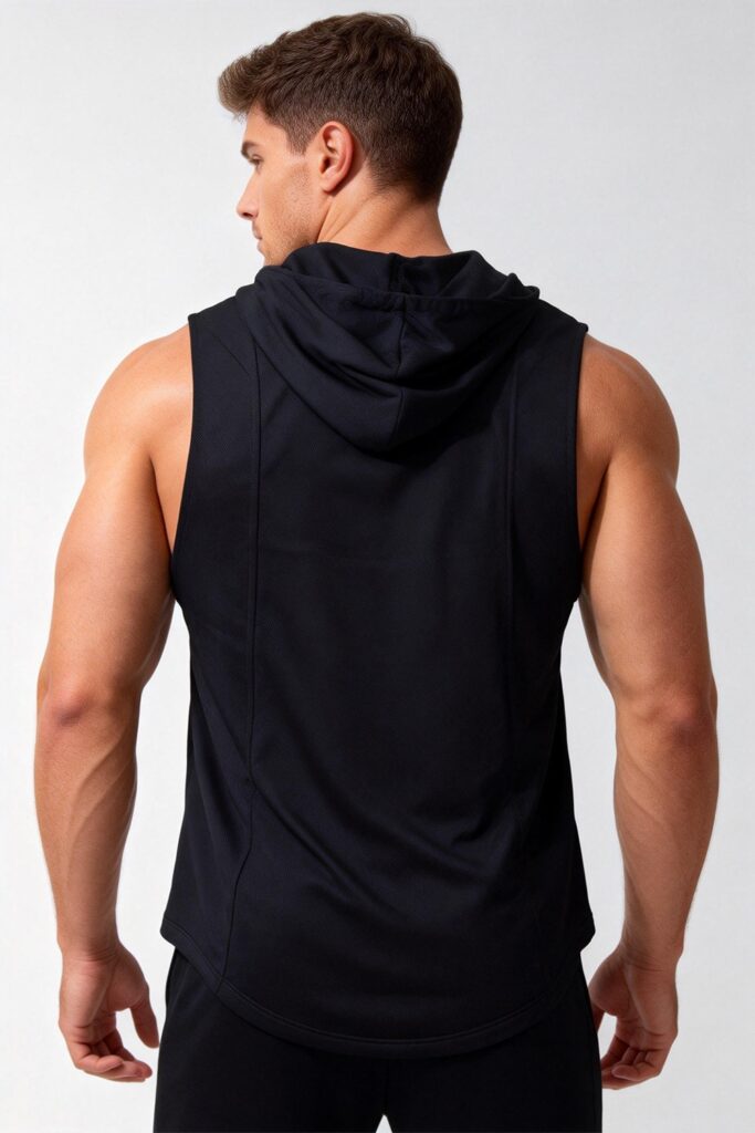 Men's High-Elastic Breathable Fitness Vest With Hood