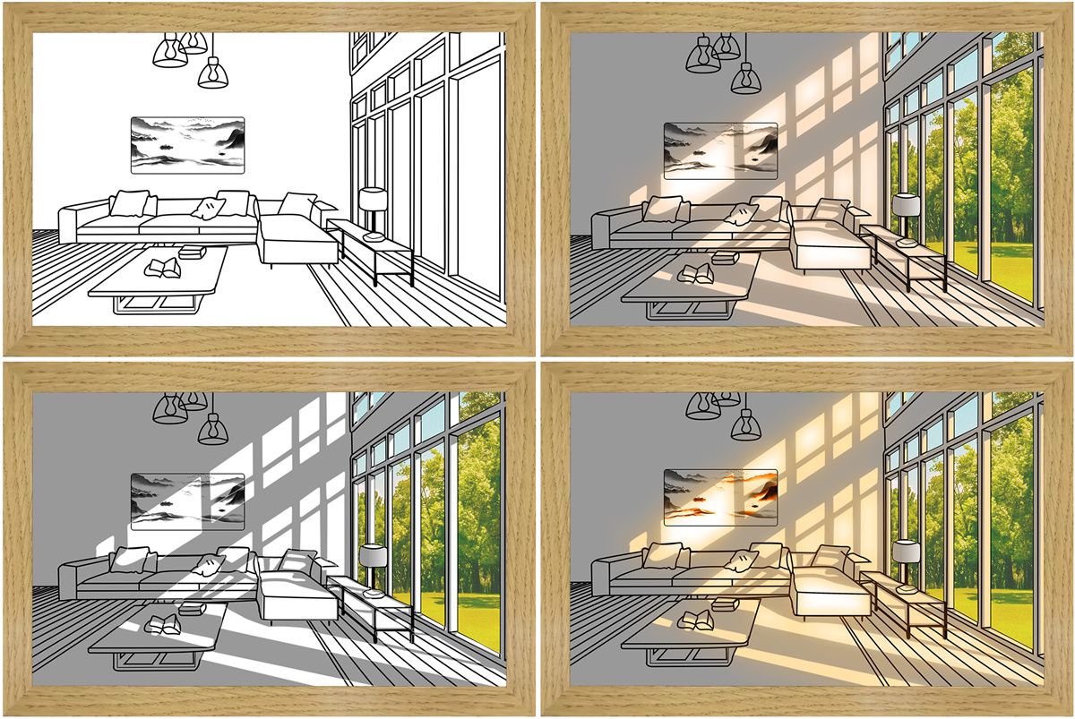 Illuminated Picture LED Decorative Light Painting Bedside Picture Style Creative Modern Simulate Sunshine Drawing Night Light Gift - Image 23