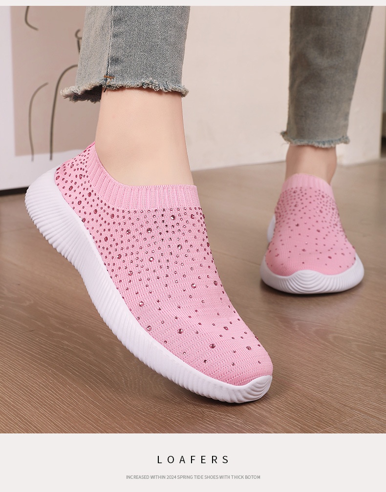 Plus-size Lightweight MD-soled Flyknit Stretchy Casual Shoes