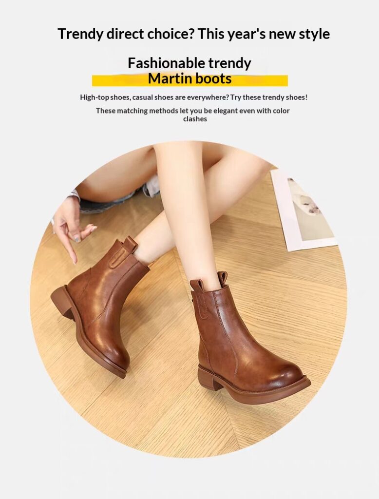 Women's Flat-Heeled Fleece-Lined Ankle Boots With Zippers