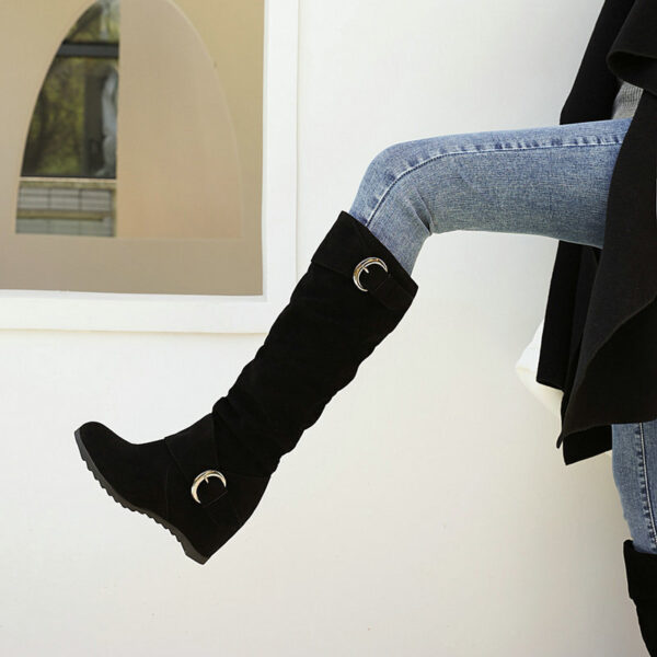 Wedge-heel British-style High-top Womens Knee-high Boots - Image 6