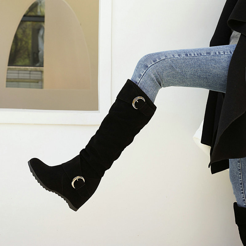 Wedge-heel British-style High-top Womens Knee-high Boots - Image 6