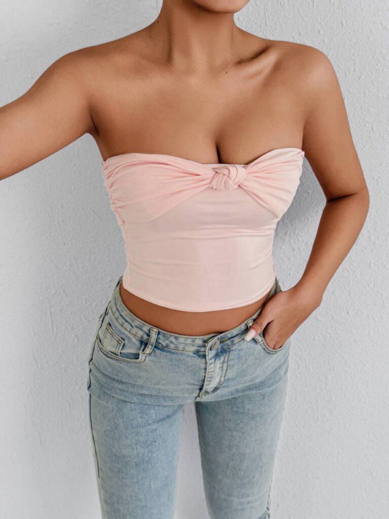 Women's Push-Up Tube Top With Midriff Exposed