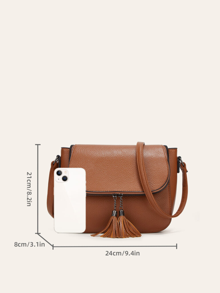 European And American-style Fashionable Flip-top Saddle Bag With Tassels