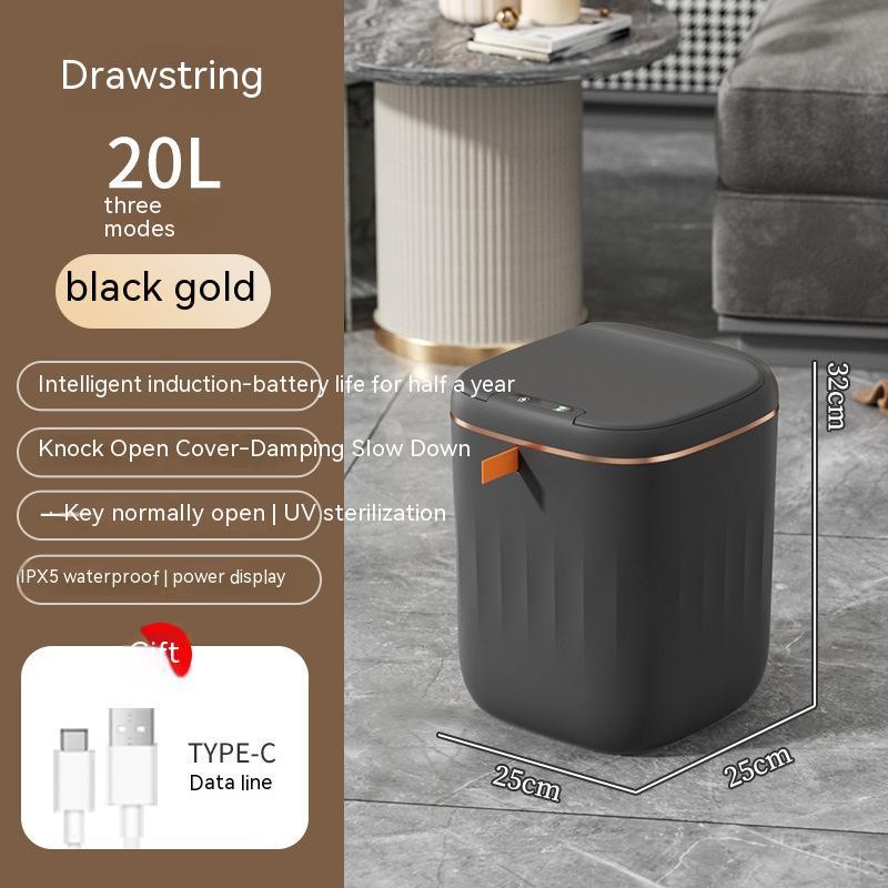 Smart Trash Can With Lid For Bedroom And Living Room Kitchen Storage Box Trash Can Induction Small Car Box Automatic Smart Dustbin Smart Trash Bin - Image 24
