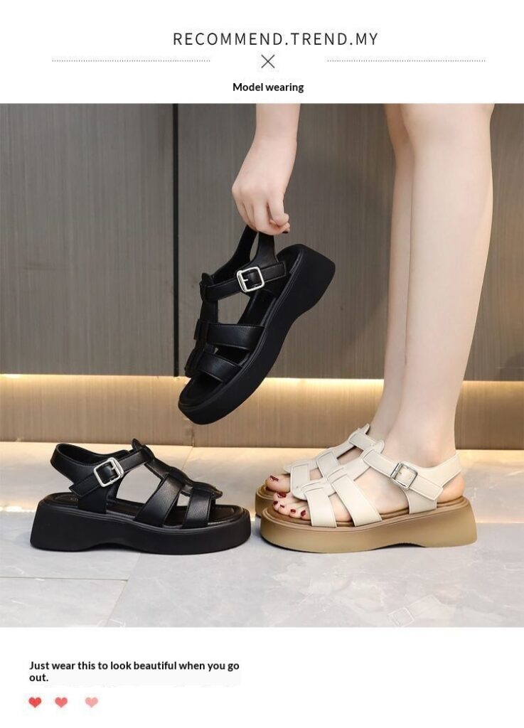 One-strap Open-toe Sandals With A Rubber Mid-heel