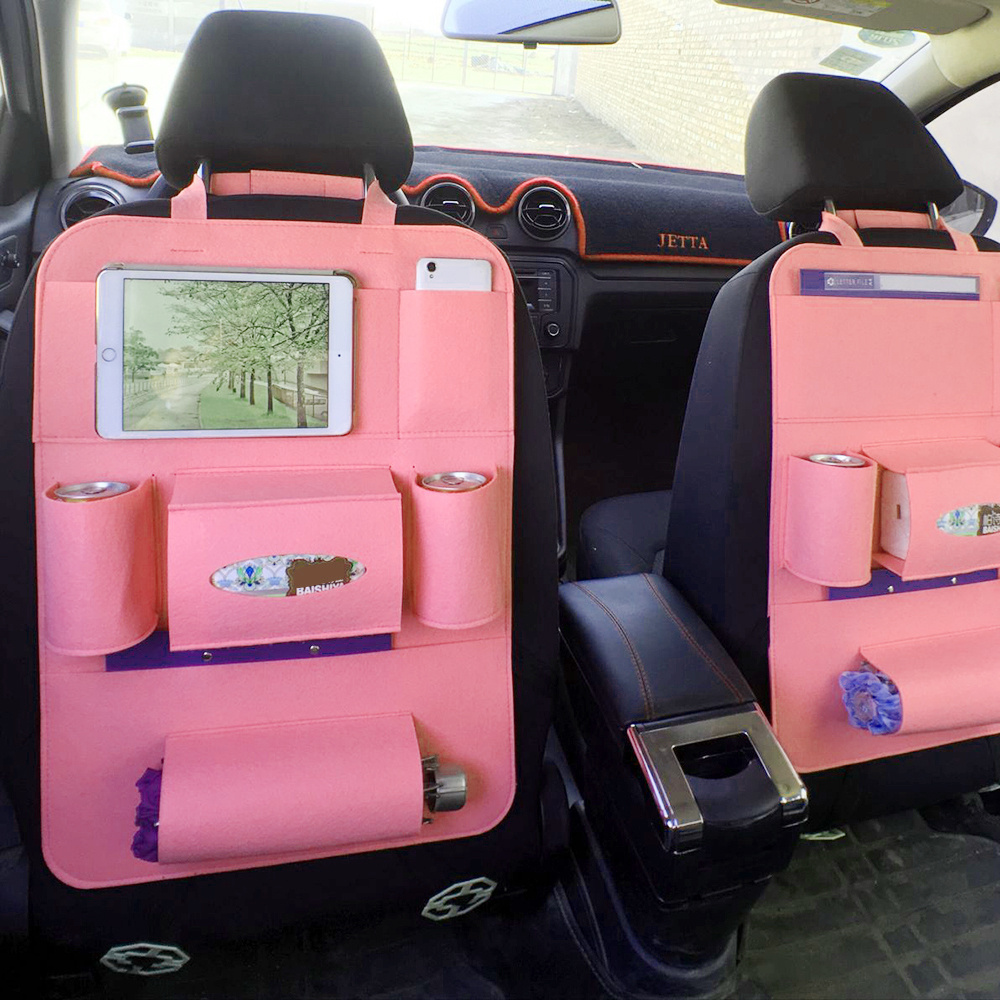 Auto Car Backseat Organizer Car-Styling Holder Multi-Pocket Seat Wool Felt Storage Multifunction Vehicle Accessories Bag - Image 1