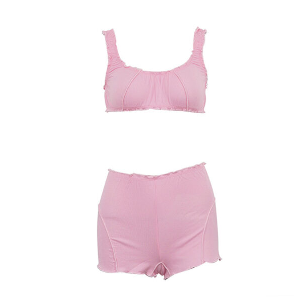 New Pink Sexy Tank Top And Shorts Set - Image 12