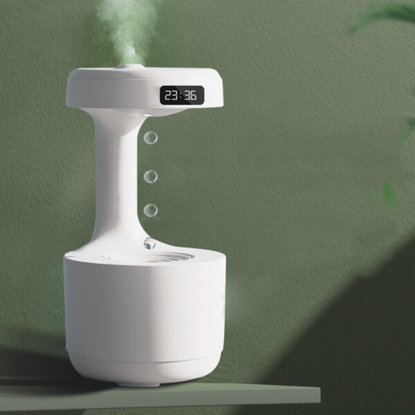 Bedroom Anti-Gravity Humidifier With Clock Water Drop Backflow Aroma Diffuser Large Capacity Office Bedroom Mute Heavy Fog Household Sprayer - Image 7