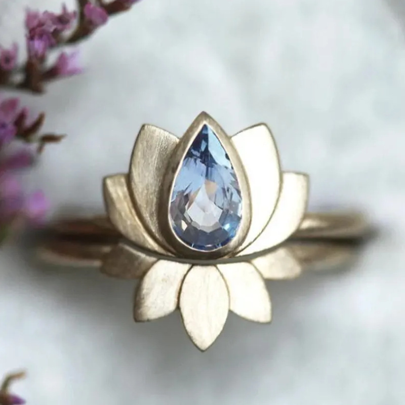 Retro Creative Design Niche Lotus Flower Ring - Image 15