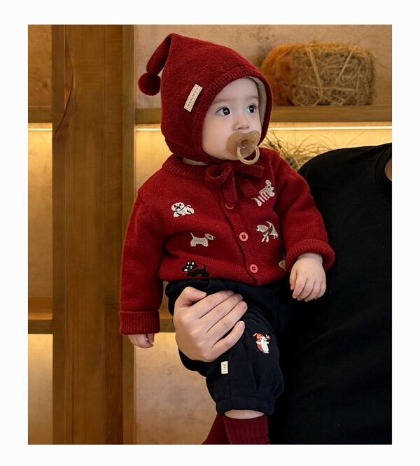 Embroidered Knitted Sweater Straight-leg Pants And A Romper - Image 14