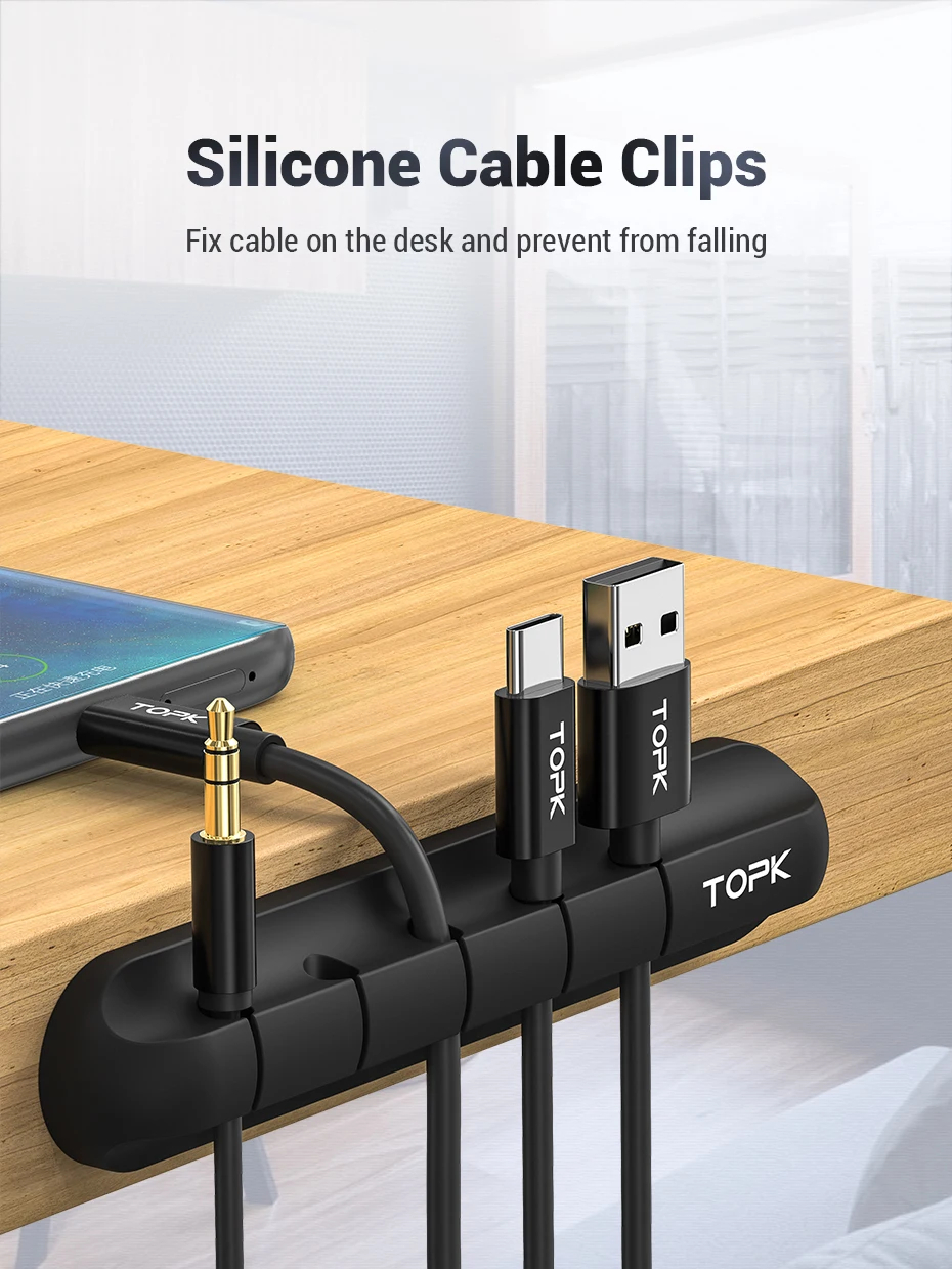 Silicone USB Cable Winder Desktop Cable Organizer Management Multipurpose Clips Cables Protector For Wired Headphones - Image 13