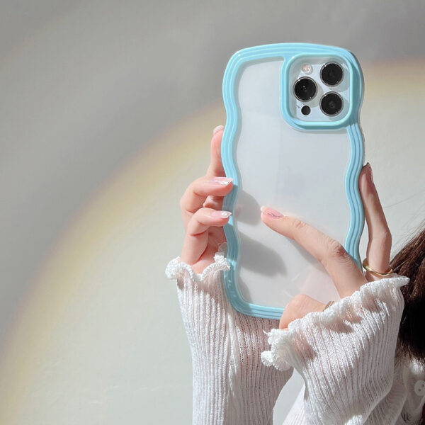 Wave Border Mobile Phone Case Solid Color Simple Candy Color - Image 66