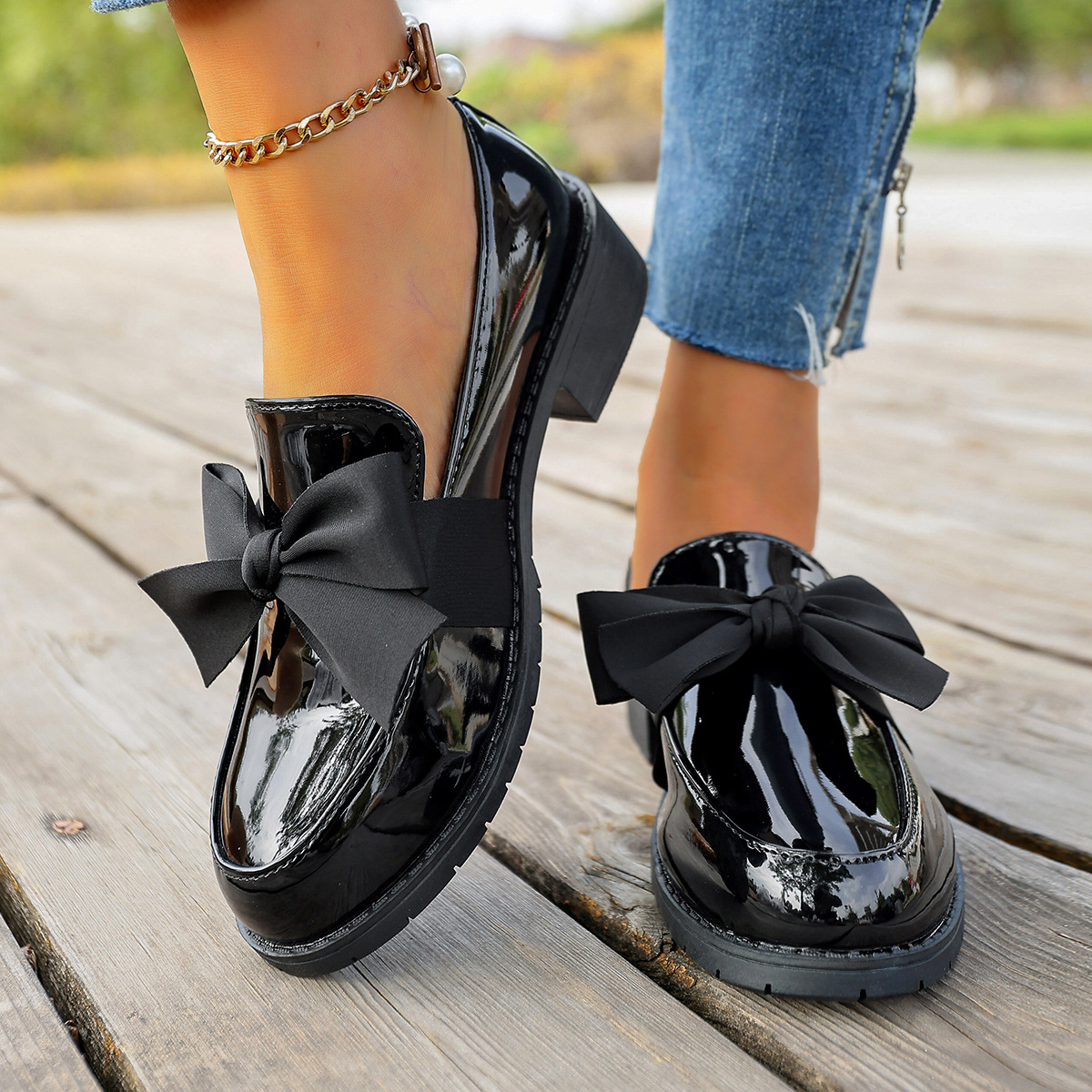 Plus-size Bow-knot Slip-on Loafers For Women - Image 22