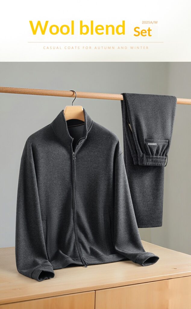 Men's Fashion Casual Stand-Collar Sweatshirt Sports Suit