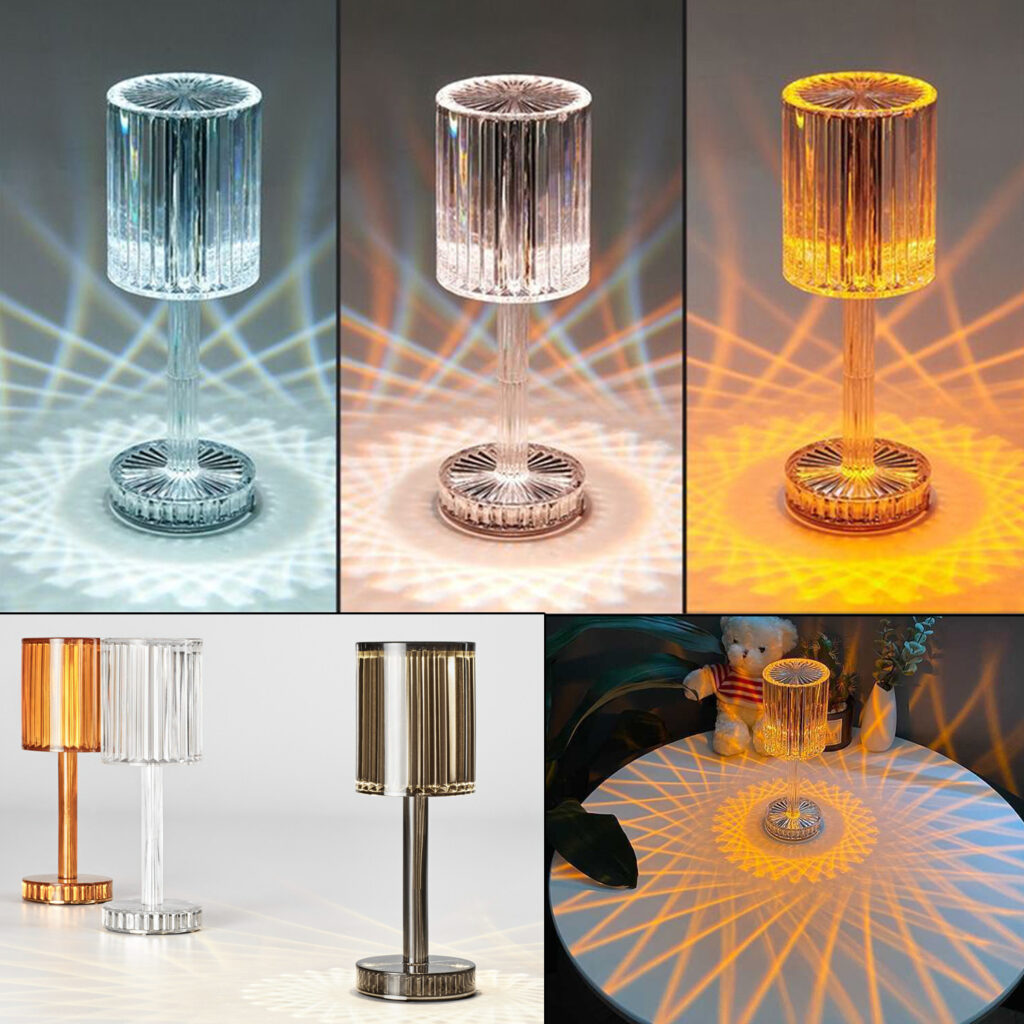 New Crystal Table Lamp Hotel Decoration Diamond Romantic Warm Led For Home Decor Romantic Gift Night Light