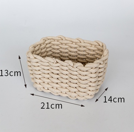 Nordic Wind Hand-woven Thick Cotton Rope Storage Box Simple Storage Basket - Image 9
