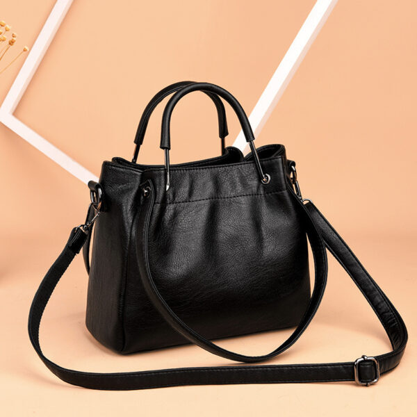 Bags Handbags Korean Fashion Women's Bags Soft Leather Retro Bucket Bag Handbag - Image 4