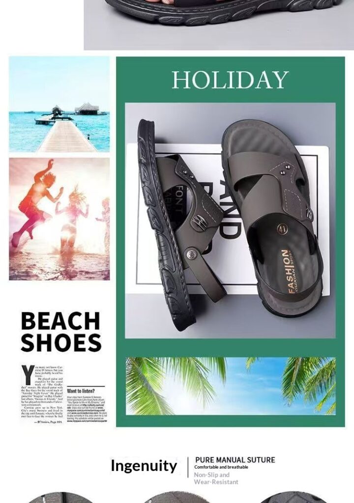 Waterproof Non-Slip Soft-Soled Mens Dual-Use Sandals