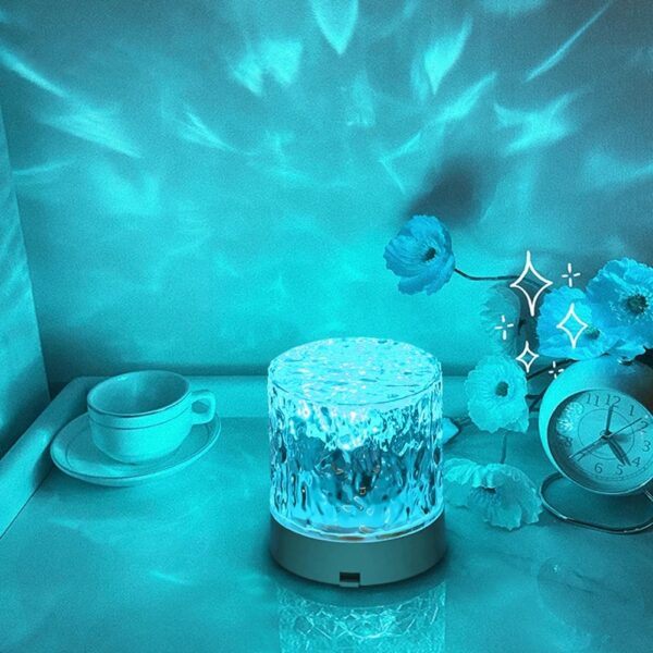 Crystal Lamp Water Ripple Projector Night Light Decoration Home Houses Bedroom Aesthetic Atmosphere Holiday Gift Sunset Lights Home Decor - Image 3