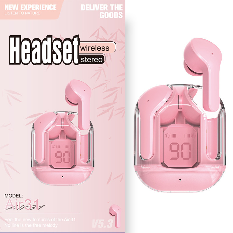 New Mini Transparent Wireless Bluetooth Headset Digital Display ENC Noise Reduction True Wireless Sports Music - Image 44