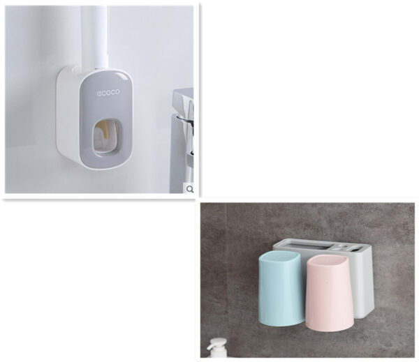 Wall Mounted Automatic Toothpaste Holder Bathroom Accessories Set Dispenser - Image 31
