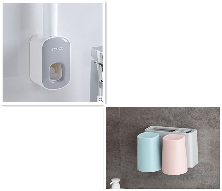 Wall Mounted Automatic Toothpaste Holder Bathroom Accessories Set Dispenser - Image 31