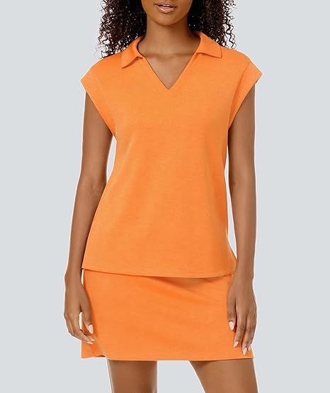 Casual Covered-Sleeve Lapel Shirt And Summer Sports Skirt Set - Image 38