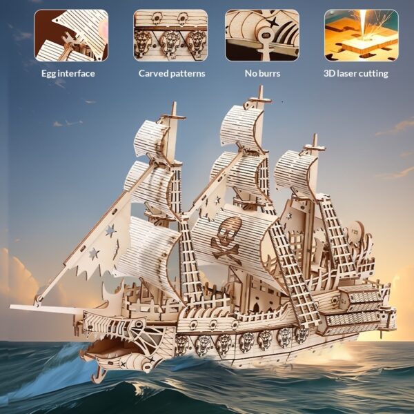 Wooden 3D Puzzle Model Of The Ship Holland In Wood - Image 2