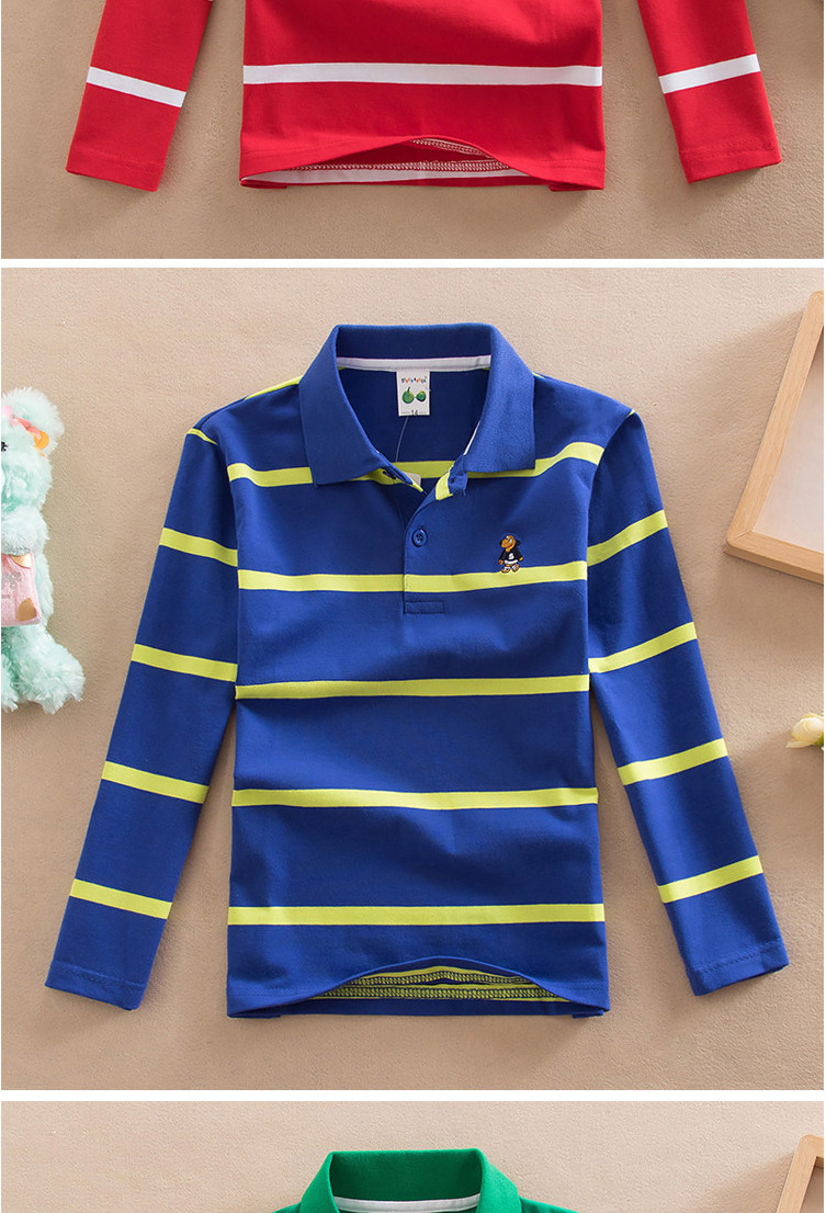 Turn-down Collar Long-sleeve T-shirt Childrens Clothing Business Top - Image 15