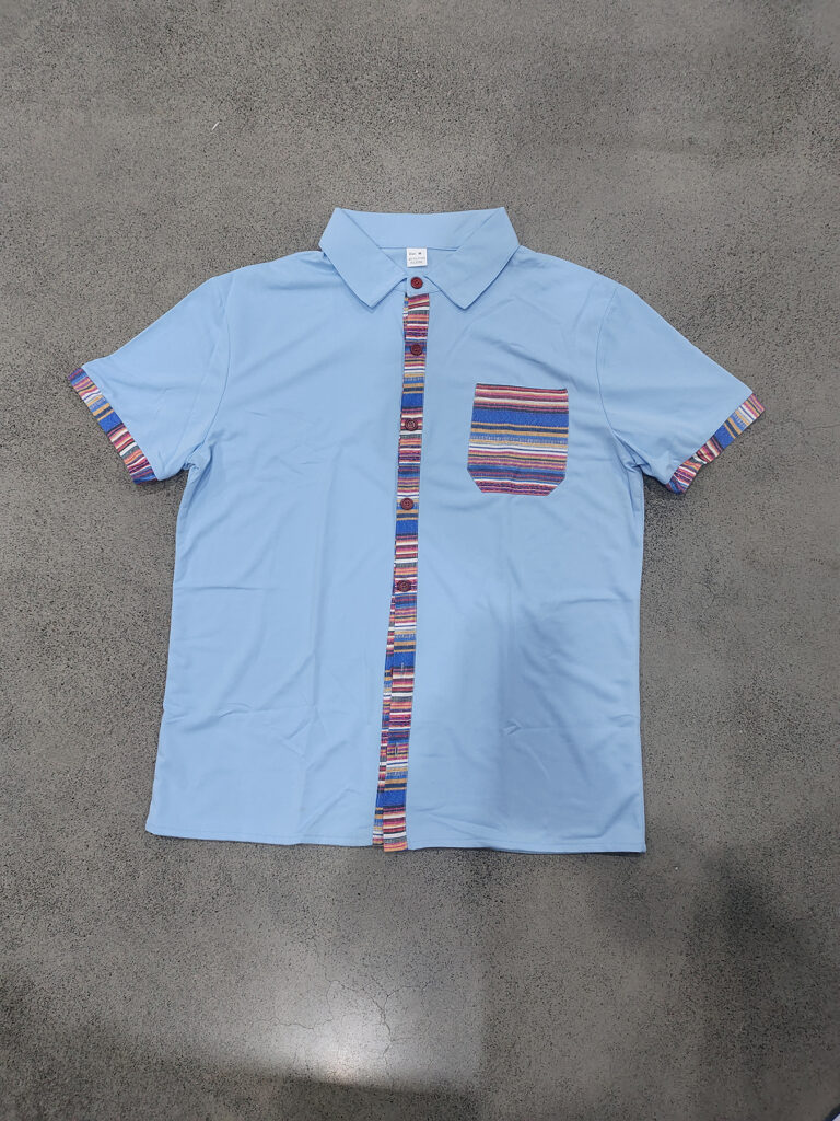 Men's Contrasting-Color Beach Short-Sleeve Casual Shirt
