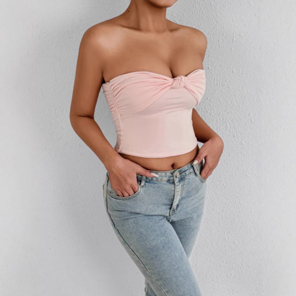 Women's Push-Up Tube Top With Midriff Exposed