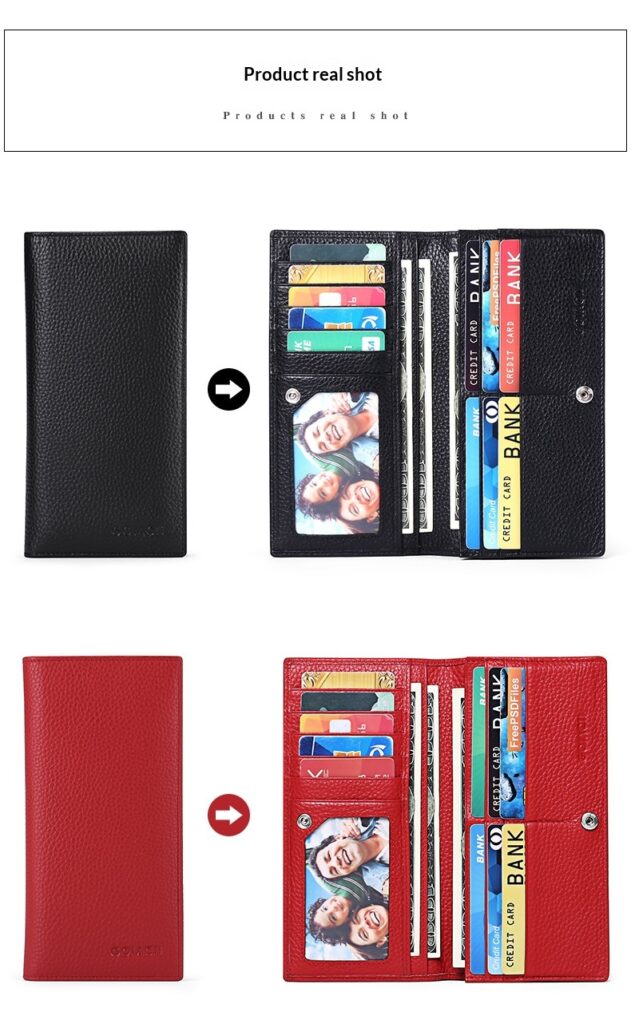 GOIACII Anti-Scanning Womens Long Wallet Ultra-Thin European And American Style Minimalist