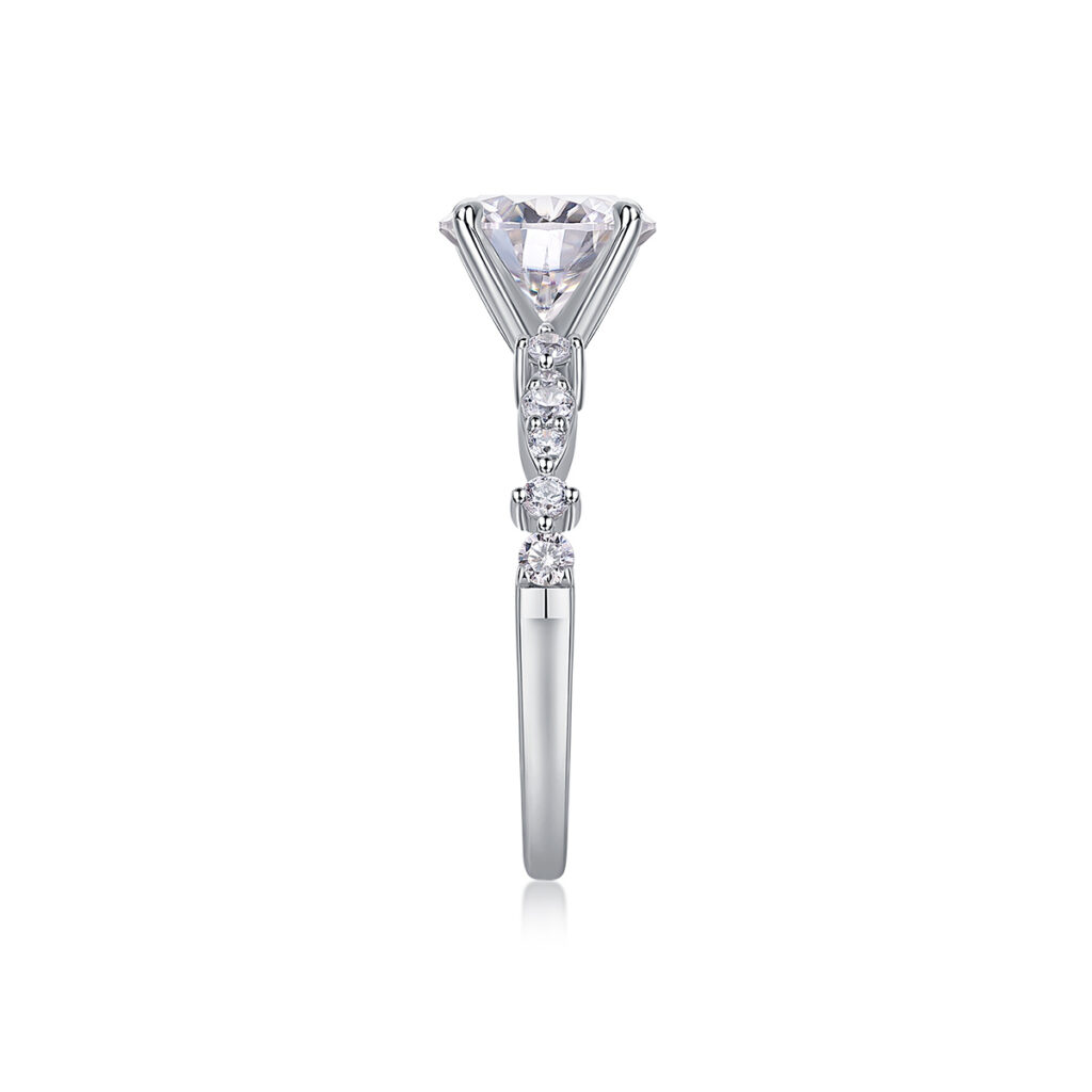 2-carat Luxury Fashion Minimalist Trend Jewelry Silver Ring Set With Top-quality Moissanite, Made Of S925 Silver With Electroplated Platinum.