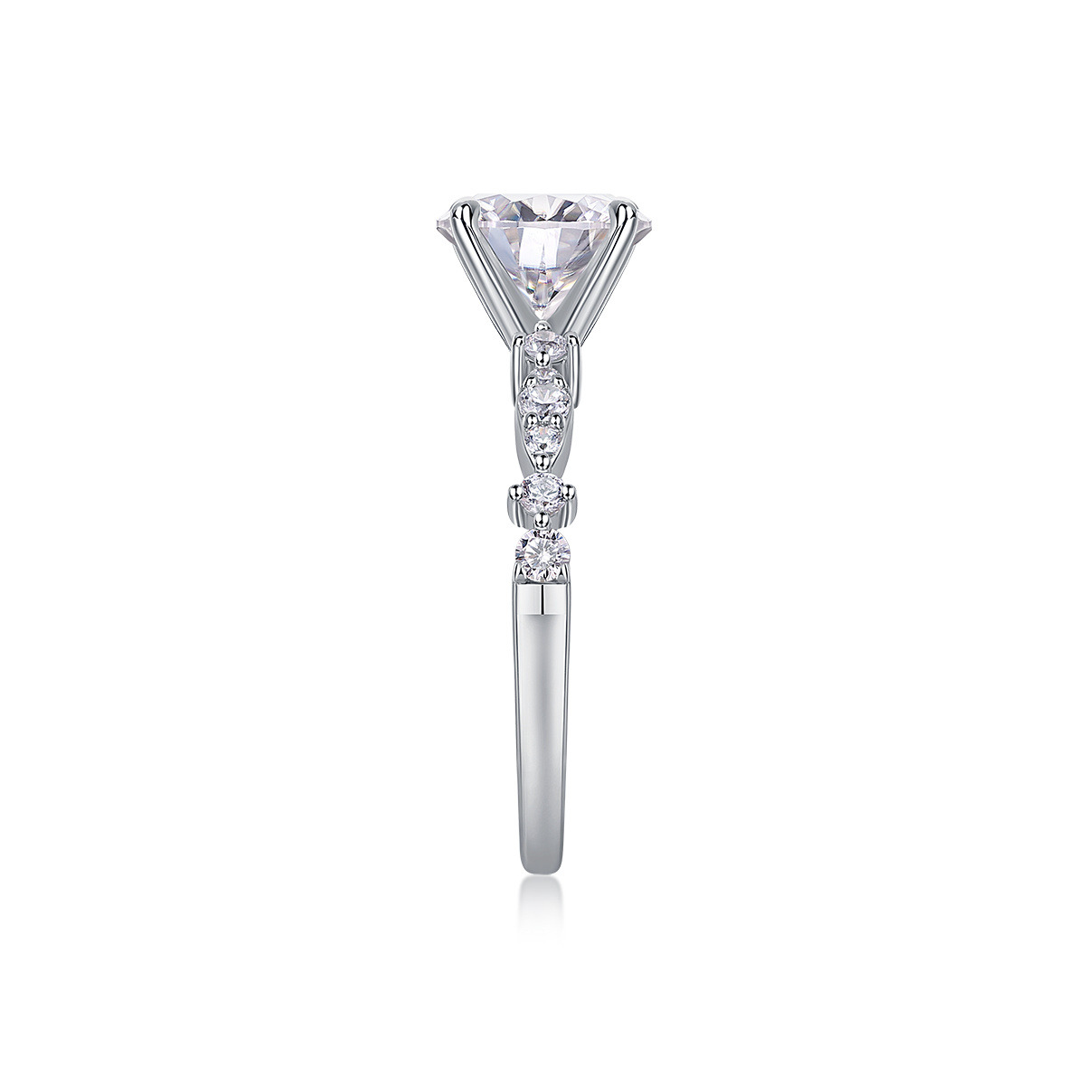 2-carat Luxury Fashion Minimalist Trend Jewelry Silver Ring Set With Top-quality Moissanite, Made Of S925 Silver With Electroplated Platinum. - Image 7