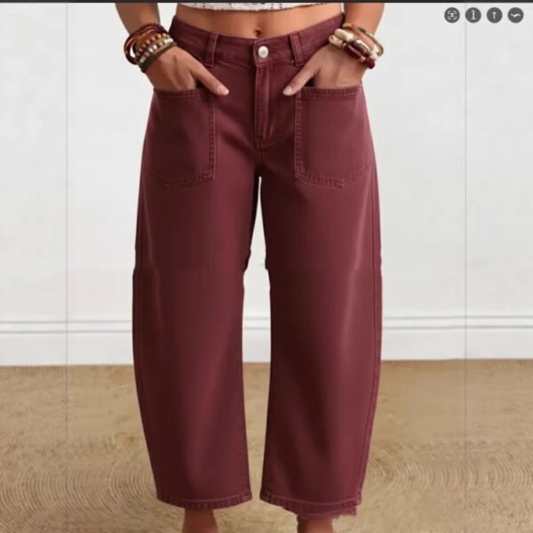 Women's Casual Solid-Color Fashionable Cotton Pants - Image 27