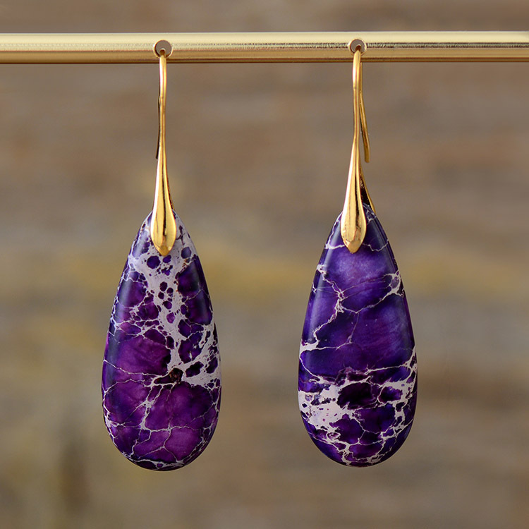 New Bohemian Emperor Stone Water Drop Earrings - Image 9