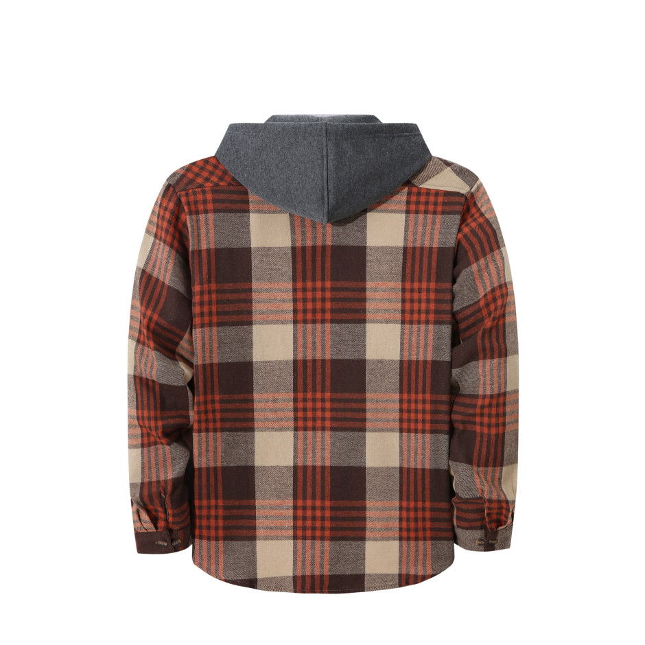 Mens Trendy Plaid Hooded Jacket - Image 14