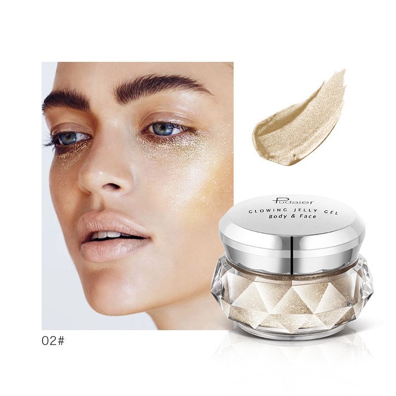 Face Highlighter Jelly Gel Mermaid Eyeshadow Glow Body Glitter Festival Makeup Iluminador Gold Liquid Highlighter Bronzer - Image 25